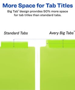 Avery Plastic 8-Tab Binder Dividers, Insertable Multicolor Big Tabs, 1 Set (11901) 16 61fohWDIkL