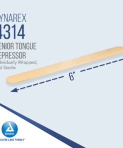 Alternative view of Dynarex Tongue Depressors, Sterile, 6" Senior-Sized Length, Made from Beige Birch Wood, Comes in Peel-Down Patches, 1 Box of 100 100 Count (Pack of 1)