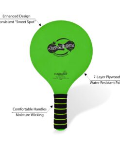 Paddle Ball Game Jazzminton Deluxe with LED Birdie - Indoor/Outdoor Game for Kids, Teens and Adults 18 61fpmFlB5L 1