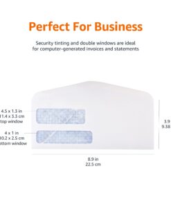 Amazon Basics #9 Double Window Security Tinted Envelopes, One Size, 500 Count, White 14 61frU3XvYDL