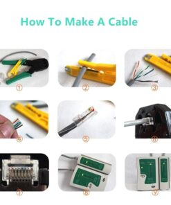Gaobige Network Tool Kit for Cat5 Cat5e Cat6, 11 in 1 Portable Ethernet Cable Crimper Kit with a Ethernet Crimping Tool, 8p8c 6p6c Connectors rj45 rj11 Cat5 Cat6 Cable Tester, Punch Down Tool 25 61ftBIzxWbL 1