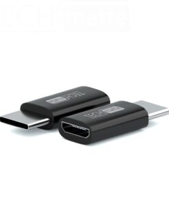TechMatte Micro USB to USB C Adapter, Converts Micro USB Female to USB C Male (2 Pack, Black) 20 61fv o0OaNL