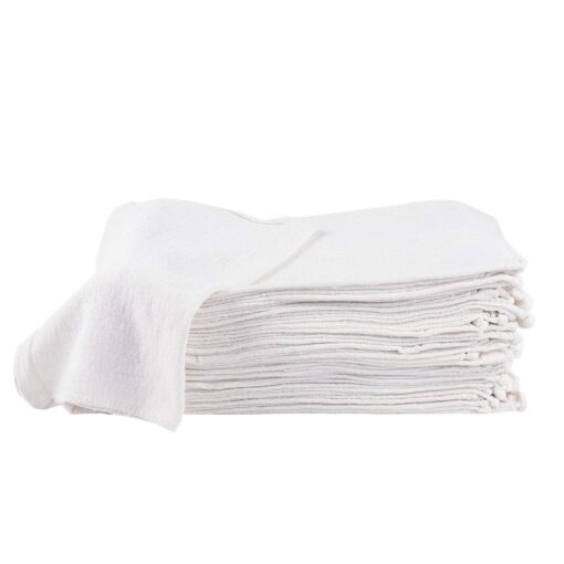 Linteum Textile (100-Pack, 14x14 in, White) AUTO Shop Towel, 100% Cotton Commercial Grade Rags, Ideal for Auto-Mechanic Cleaning & Detailing