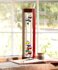 Galileo Glass Thermometer | 14.5-Inches Tall with Cherry Wood Frame | Law of Physics | Indoor Room Temperature for Home House Office Desk Counter Tabletop | Holiday Gift Present 12 61fyhFZrOKL