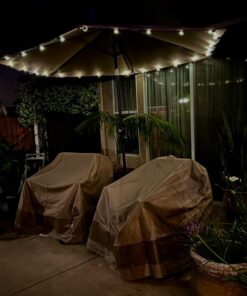 Sunlitec Solar String Lights Waterproof LED Indoor/Outdoor Hanging Umbrella Lights with 25 Bulbs - 27 Ft Patio Lights for Deckyard Tents Market Cafe Gazebo Porch Party Decor 25 Light Bulb 49 61fzV9iPxfL