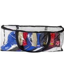Houseables Baseball Cap Storage Bag, Hat Organizer Case, 23" x 6" x 8", Clear Plastic, Caps Holder, Moisture & Dust Proof, Black Handles, Box w/Zipper Closure, Stores & Racks 22 Hats, Dirt Protection 22 61g0lntRNdL