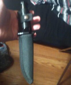 Rogue River Tactical Hunting Knife Serrated Blade 8.5 Inch Survival Knife Heavy Duty Black with Kit & Sheath Camping Fishing Matches Fish hooks Needles Compass 8 61g1fFP7fqL