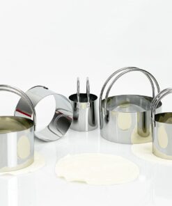 Uyauld Biscuit Cutter Set (5 Pieces/Set), Stainless Steel Round Cookies Cutter Mold with Handle, Professional Baking Dough Tools (Round) 9 61g3oznnL