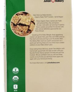 Julian Bakery Paleo Thin Crackers | Salt & Pepper | USDA Organic | Gluten-Free | Grain-Free | GMO Free | Low Carb | 1 Pack 14 61g5FExz7pL