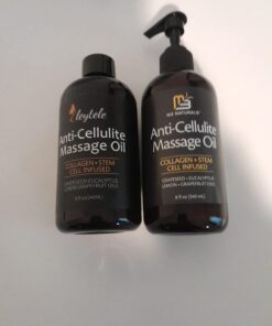 Anti Cellulite Massage Oil Infused with Collagen & Stem Cell Instant Toning Firming of Cellulite & Scar Remover for Thighs & Body Relaxing Sore Muscle Massage Therapy Cream by M3 Naturals 8 Fl Oz (Pack of 1) 43 61g5iGgxDFL