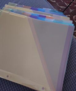 Amazon Basics Two Pocket Plastic Dividers, 8 Tab Set, 24 Count (Pack of 3), Letter Size, Assorted Color 33 61g6lSpEh3L