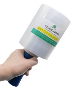 BOMEI PACK 2 Pack Stretch Wrap Film with Plastic Handle, 5" 1000ft 80 Gauge for Pallet Wrap, Clear Plastic Pallet Wrap for Packing, Moving, Self-Adhering Heavy Duty Shrink Film 21 61g7 Ilh5XL