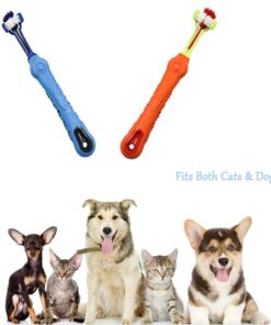 Orgrimmar 2 Pcs Three Sided Pet Toothbrush Dog Brush Addition Bad Breath Tartar Teeth Care Dog Cat Cleaning Mouth 17 61g7JbA9I9L
