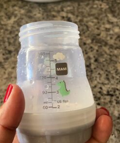 MAM Easy Start Anti-Colic Bottle, 5 oz (1-Count), Newborn Essentials, Slow Flow Bottles with Silicone Nipple, Unisex Baby Bottles, White 1 Count (Pack of 1) 35 61g7hSfoBML