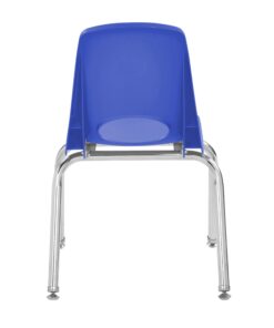 Factory Direct Partners 10364 14" School Stack Chair, Stacking Student Seat with Chromed Steel Legs and Nylon Swivel Glides for in-Home Learning or Classroom - Blue (6-Pack) 14 inch 22 61g7jJGQlAL