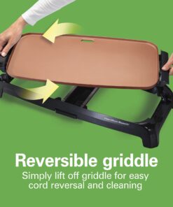 Alternative view of Hamilton Beach Durathon Ceramic Griddle Electric with 200 square inch PTFE & PFOA Free Cooking Surface (38519R)