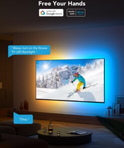 Govee TV LED Backlight, RGBIC TV Backlight for 55-65 inch TVs, Smart LED Lights for TV with Bluetooth and Wi-Fi Control, Works with Alexa & Google Assistant, Music Sync, 99+ Scene Modes, Adapter 22 61g9oLTfFBL