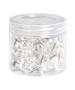 Amazon Basics Push Pins Tacks, Clear Plastic Head, Steel Point, 100-Pack 100 pack 16 61g9tL JGgL