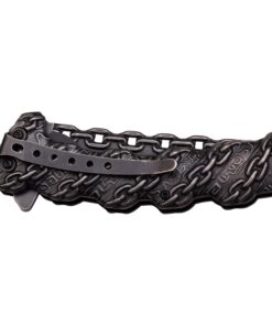 TAC FORCE Spring Assisted Folding Pocket Knife –Stonewashed Finish Stainless Steel Blade and Handle with Sculpted Chain Link Design, Includes Pocket Clip, Tactical, EDC, Rescue - TF-859 23 61gAXdqW47L