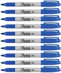 Sharpie 30003 Permanent Markers, 2 Packs of 12 Markers Each for a Total of 24 Markers, Blue; Alcohol-based Ink is Quick-drying and Nontoxic; Durable Ink is Fade-resistant and Water-resistant 9 61gAztSmaAL
