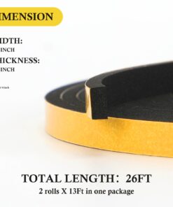 Fowong Foam Tape Weather Strip 3 Rolls, 1/4" W X 1/8" T X 16' L, Self-Adhesive Thin Size Foam Tape High Density Thin Insulation Rubber Strip, 3 Rolls X 16 Ft, Black 1/4inch * 1/8inch 8 61gDYsFuvCL