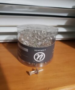 U Brands Push Pins, Clear Plastic Head Thumbtacks, Steel Point, 200-Count 1 14 61gDeT7lHmL