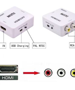 DAISEN HDMI to AV Converter 1080p HDMI to RCA CVBS AV Composite Adapter HDMI 2 AV Converter Support PAL/NTSC TV Format Output, White 15 61gGtpmQUrL