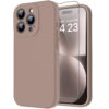 bicol Compatible with iPhone 15 Pro Max Case with Screen Protector,Enhanced Camera Lens Protection,Soft Liquid Silicone Protective Cover,Slim Fit Protective Phone Case 6.7" Light Brown iPhone 15 Pro Max 6.7" Nice Light Brown 15 61gI6BYx37L