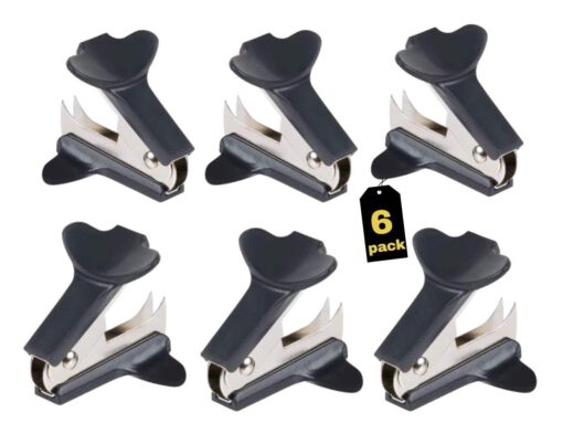 1InTheOffice Staple Remover, Claw Staple Remover, Staple Remover Tool, Black, 6 Pack"