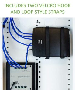 Legrand - OnQ Universal Wall Mounting Plate, Secure Devices in Structured Media Enclosure, Cable Management Box, 2 Velcro Hook and Loop Straps, Recessed Media Box to Organize Cable, Black, 36489601 Half Width Universal 17 61gJH5f09WL