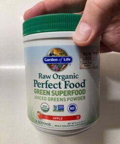 Garden of Life Raw Organic Perfect Food Green Superfood Juiced Greens Powder - Apple Flavor, 30 Servings - Vegan Gluten Free Whole Food Dietary Supplement, Greens Plus Probiotics & Enzymes 30 Servings (Pack of 1) 30 61gKwv2f9L 1