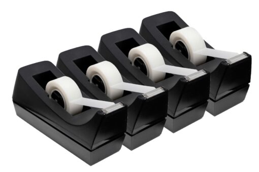 Desktop Tape Dispenser - Non-Skid Base - Weighted Tape Roll Dispenser - Perfect for Office Home School (Tape not Included) 4 Pack