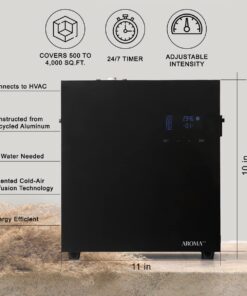 AromaTech AromaPro Essential Oil Diffuser for Aromatherapy Oils, Nebulizing Diffusion System, Heat-Free System for Home or Commercial Use, Covers up to 4,000 Square feet - Sleek Black 7 61gPjZyaumL