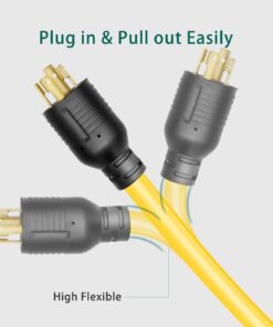 30 amp to 20 amp Adapter 110 RV Distribution Locking Cord NEMA 14-30P Male to 4X 5-20R 1.5 FT Household Outlet Female with Dust Protection Caps L14-30P 4X 5-20/5-15R 4 Prong 15 61gQ 6zkgVL