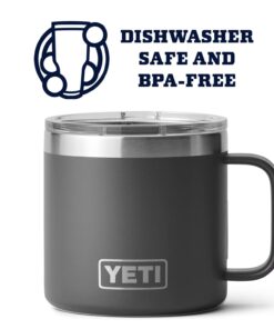 YETI Rambler 14 oz Mug, Vacuum Insulated, Stainless Steel with MagSlider Lid, Stainless Charcoal 12 61gQb3sDRHL