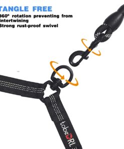 tobedri Comfortable Dual Dog Leash Tangle Free with Shock Absorbing Bungee Reflective 2 Dog Leashes for Large Medium Small Dogs Dogs weight 25-100lbs Black 17 61gSTrKMZ8L