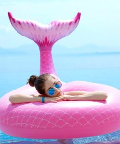 Alternative view of Jasonwell Giant Inflatable Mermaid Tail Pool Float with Fast Valves Summer Beach Swimming Pool Party Lounge Raft Decorations Toys for Adults Kids (Pink) Pink - XL