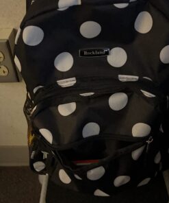 Rockland Double Handle Rolling Backpack, Black Dot, 17-Inch 30 61gSyaFBIL