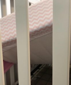 Universal Fit Crib Sheets - 100% Natural Soft Jersey Knit Cotton for Standard Crib and Toddler Mattress - 2 Pack (Pink Polka Dot, Chevron) by Ziggy Baby Pink Polka Dot, Chevron 29 61gUDExE7RL