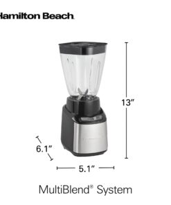 Hamilton Beach Stay or Go Blender with 32oz Jar, 8oz Grinder for Nuts & Spices, and 2 Portable Cups with Drinking Lids for Shakes and Smoothies, BPA Free, Black and Silver (52400) 23 61gUe4aLcmL