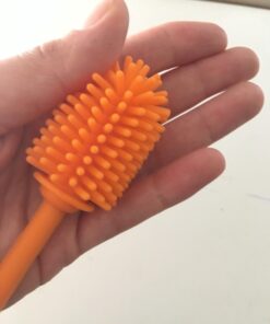 Kitchiny 12.5" Silicone Bottle Brush and Straw Cleaner Brush Set | Bottle Cleaner Brush for Hydroflasks, Insulated Sports Bottles, Straws | Water Bottle Brush Cleaner for Narrow Neck containers Orange 35 61gUyTLxaxL