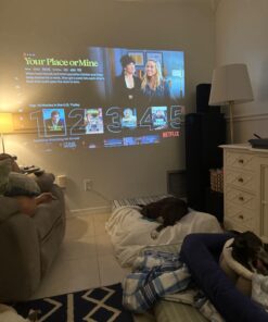 BIGASUO 1080P Projector 5G WiFi Bluetooth - 15000Lux 560ANSI Full HD Outdoor Movie Projector, 300" Display Support 4k Home Theater,Compatible with iOS/Android/XBox/PS4/TV Stick/HDMI Light Grey 65 61gZESfOw7L