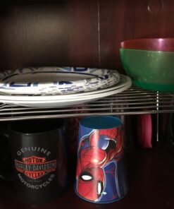 Deco Brothers Stackable Cabinet Shelf Organizer, 2 Pack, Chrome 47 61gZXSfcbL