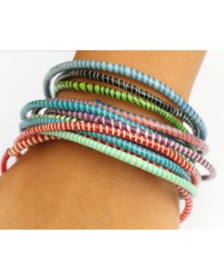 New Charms Recycled Flip Flip Bracelets in Your Choice of Colors - Handmade in Mali, West Africa Clear with Blue 14 61gbOWgIcwL