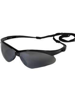 KleenGuard™ V30 Nemesis™ Safety Glasses (25688), with Mirror Coating, Smoke Lenses, Black Frame, Unisex Sunglasses for Men and Women (Qty 12) 12 61gbQEOX0eL