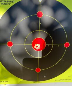 Splatterburst Targets - 12 inch Multi-Bullseye Splatter Target - Easily See Your Shots Burst Bright Fluorescent Yellow Upon Impact - Made in USA 50 Pack 17 61ghLaqGXdL