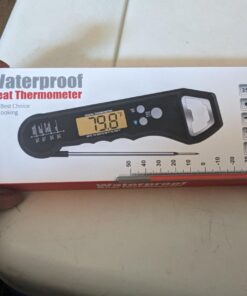 Waterproof Instant Read Digital Meat Thermometer for Cooking and Grilling, Food Thermometer with Backlight, Magnet, Calibration, and Foldable Probe, Bottle Cap Opener for Kitchen Gadgets, BBQ, Grill 43 61ghRAQzNlL