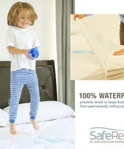 SafeRest Pillow Protector - Pack of 1 - Standard Size Waterproof Pillow Cover - Zippered Pillow Encasement for College Dorm Room, New Home, First Apartment - Cotton Terry, Waterproof, Breathable Standard 1-Pack 12 61giX0EclxL