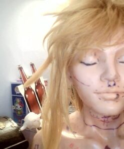 Linfairy Short Blonde Wig Halloween Cosplay Wig For Men Braid with 2 Elf Ear 50 61gicmP2tnL