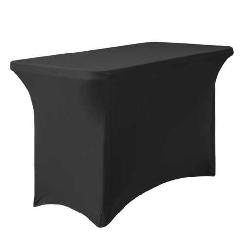 LinenTablecloth 6 ft. Rectangular Stretch Tablecloth Black